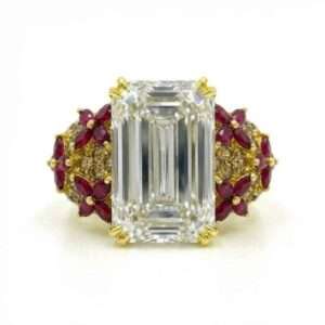 Emerald Diamond Pave Ring